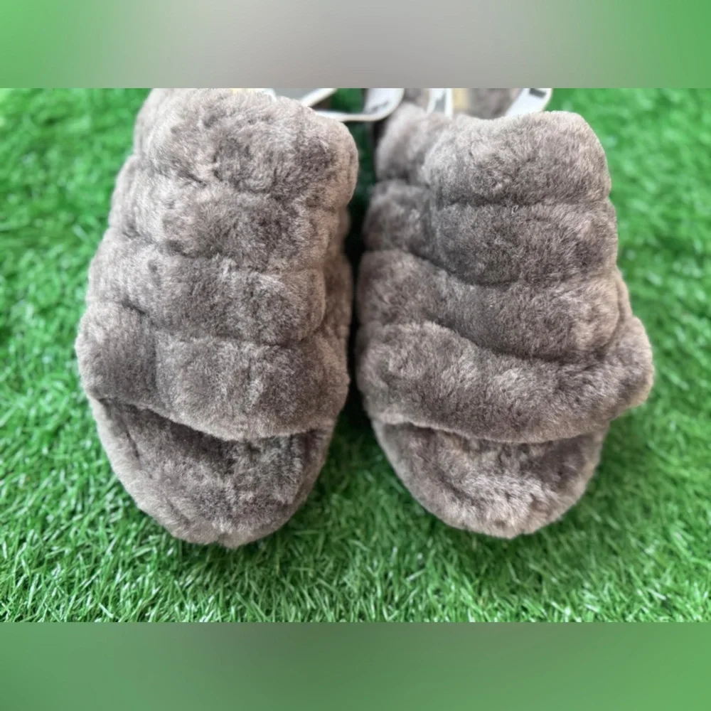 UGG Fluff Yeah‎ Slide Charcoal (Women's) Size 10